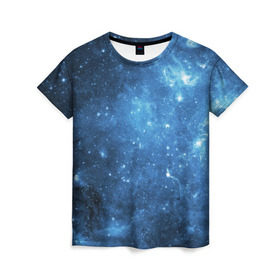 Женская футболка 3D с принтом Космос в Кировске, 100% полиэфир ( синтетическое хлопкоподобное полотно) | прямой крой, круглый вырез горловины, длина до линии бедер | вселенная | галактика | звезды | планеты | туманность