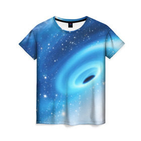 Женская футболка 3D с принтом Неизведанная галактика в Кировске, 100% полиэфир ( синтетическое хлопкоподобное полотно) | прямой крой, круглый вырез горловины, длина до линии бедер | вселенная | галактика | звёзды | камета | космос | метеориты | метеоры | млечный путь | орбита | планеты | солнечная система