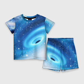 Детский костюм с шортами 3D с принтом Неизведанная галактика в Кировске,  |  | Тематика изображения на принте: вселенная | галактика | звёзды | камета | космос | метеориты | метеоры | млечный путь | орбита | планеты | солнечная система