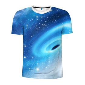 Мужская футболка 3D спортивная с принтом Неизведанная галактика в Кировске, 100% полиэстер с улучшенными характеристиками | приталенный силуэт, круглая горловина, широкие плечи, сужается к линии бедра | вселенная | галактика | звёзды | камета | космос | метеориты | метеоры | млечный путь | орбита | планеты | солнечная система
