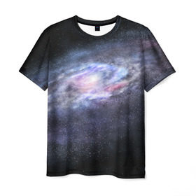Мужская футболка 3D с принтом Млечный путь в Кировске, 100% полиэфир | прямой крой, круглый вырез горловины, длина до линии бедер | вселенная | галактика | звёзды | камета | космос | метеориты | метеоры | млечный путь | орбита | планеты | солнечная система