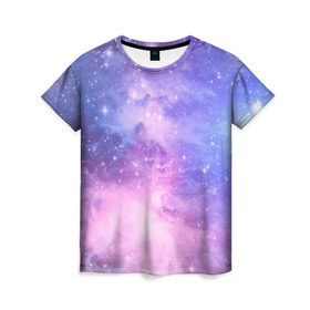 Женская футболка 3D с принтом Галактика в Кировске, 100% полиэфир ( синтетическое хлопкоподобное полотно) | прямой крой, круглый вырез горловины, длина до линии бедер | вселенная | галактика | звёзды | камета | космос | метеориты | метеоры | млечный путь | орбита | планеты | солнечная система