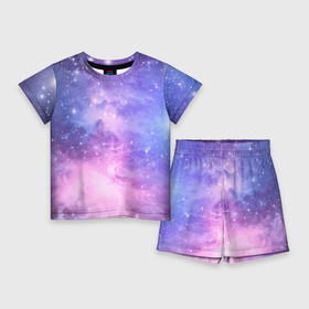 Детский костюм с шортами 3D с принтом Галактика в Кировске,  |  | Тематика изображения на принте: вселенная | галактика | звёзды | камета | космос | метеориты | метеоры | млечный путь | орбита | планеты | солнечная система