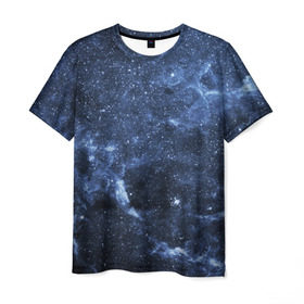 Мужская футболка 3D с принтом Безмолвный космос в Кировске, 100% полиэфир | прямой крой, круглый вырез горловины, длина до линии бедер | вселенная | галактика | звёзды | камета | космос | метеориты | метеоры | млечный путь | орбита | планеты | солнечная система