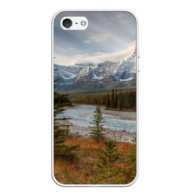 Чехол силиконовый для Телефон Apple iPhone 5/5S с принтом Осень в горах в Кировске, Силикон | Область печати: задняя сторона чехла, без боковых панелей | Тематика изображения на принте: горы | лес | осень | пейзаж