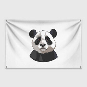 Флаг-баннер с принтом Panda в Кировске, 100% полиэстер | размер 67 х 109 см, плотность ткани — 95 г/м2; по краям флага есть четыре люверса для крепления | милый | панда