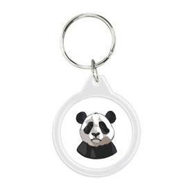 Брелок круглый с принтом Panda в Кировске, пластик и полированная сталь | круглая форма, металлическое крепление в виде кольца | милый | панда