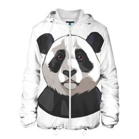 Мужская куртка 3D с принтом Panda в Кировске, ткань верха — 100% полиэстер, подклад — флис | прямой крой, подол и капюшон оформлены резинкой с фиксаторами, два кармана без застежек по бокам, один большой потайной карман на груди. Карман на груди застегивается на липучку | Тематика изображения на принте: милый | панда