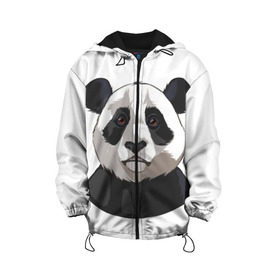Детская куртка 3D с принтом Panda в Кировске, 100% полиэстер | застежка — молния, подол и капюшон оформлены резинкой с фиксаторами, по бокам — два кармана без застежек, один потайной карман на груди, плотность верхнего слоя — 90 г/м2; плотность флисового подклада — 260 г/м2 | милый | панда