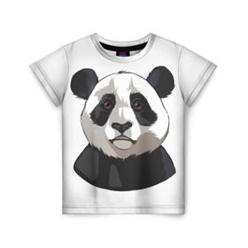 Детская футболка 3D с принтом Panda в Кировске, 100% гипоаллергенный полиэфир | прямой крой, круглый вырез горловины, длина до линии бедер, чуть спущенное плечо, ткань немного тянется | Тематика изображения на принте: милый | панда