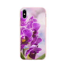 Чехол для Apple iPhone X силиконовый матовый с принтом Божественная орхидея в Кировске, Силикон | Печать на задней стороне чехла, без боковой панели | 8 марта | букет | весна | красота | куст | лето | орхидея | подарок | сиреневый цвет | цветок | шикарный цветочек