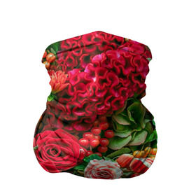 Бандана-труба 3D с принтом Роскошный букет в Кировске, 100% полиэстер, ткань с особыми свойствами — Activecool | плотность 150‒180 г/м2; хорошо тянется, но сохраняет форму | 8 марта | блеск | гвоздики | красный | красота | невероятный | огромный букет | пёстрый | праздник | розы | роскошный | цветы | шикарный