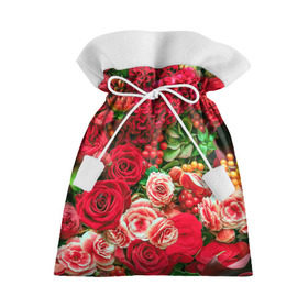 Подарочный 3D мешок с принтом Роскошный букет в Кировске, 100% полиэстер | Размер: 29*39 см | 8 марта | блеск | гвоздики | красный | красота | невероятный | огромный букет | пёстрый | праздник | розы | роскошный | цветы | шикарный