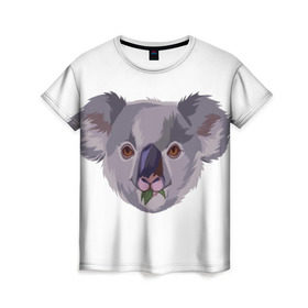 Женская футболка 3D с принтом Koala в Кировске, 100% полиэфир ( синтетическое хлопкоподобное полотно) | прямой крой, круглый вырез горловины, длина до линии бедер | животные | забавный | коала | милый