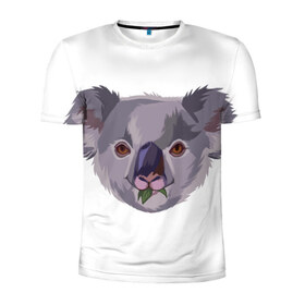 Мужская футболка 3D спортивная с принтом Koala в Кировске, 100% полиэстер с улучшенными характеристиками | приталенный силуэт, круглая горловина, широкие плечи, сужается к линии бедра | животные | забавный | коала | милый