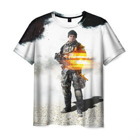 Мужская футболка 3D с принтом Battlefield 4 Soldier в Кировске, 100% полиэфир | прямой крой, круглый вырез горловины, длина до линии бедер | art | battlefield