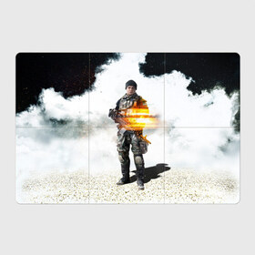 Магнитный плакат 3Х2 с принтом Battlefield 4 Soldier в Кировске, Полимерный материал с магнитным слоем | 6 деталей размером 9*9 см | art | battlefield