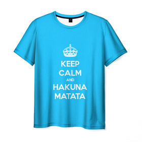 Мужская футболка 3D с принтом hakuna matata в Кировске, 100% полиэфир | прямой крой, круглый вырез горловины, длина до линии бедер | Тематика изображения на принте: 