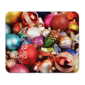Коврик прямоугольный с принтом Новогодние игрушки в Кировске, натуральный каучук | размер 230 х 185 мм; запечатка лицевой стороны | новогодний | рождество | шарики