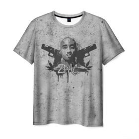 Мужская футболка 3D с принтом 2Pac в Кировске, 100% полиэфир | прямой крой, круглый вырез горловины, длина до линии бедер | rap | tupac shakur | тупак шакур | хип хоп