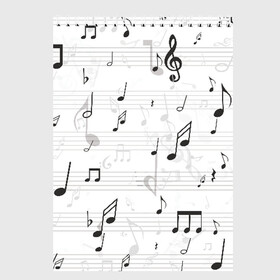 Скетчбук с принтом ноты в Кировске, 100% бумага
 | 48 листов, плотность листов — 100 г/м2, плотность картонной обложки — 250 г/м2. Листы скреплены сверху удобной пружинной спиралью | Тематика изображения на принте: музыка | ноты | струны