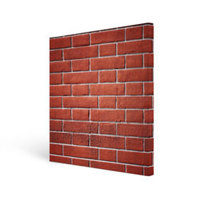 Холст квадратный с принтом Красный кирпич в Кировске, 100% ПВХ |  | бетон | камень | кирпич | мощь | стена | строительство | стройка | цемент