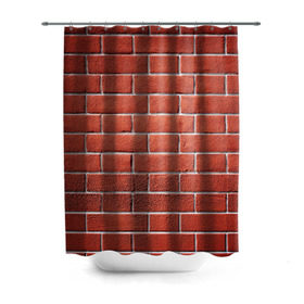 Штора 3D для ванной с принтом Красный кирпич в Кировске, 100% полиэстер | плотность материала — 100 г/м2. Стандартный размер — 146 см х 180 см. По верхнему краю — пластиковые люверсы для креплений. В комплекте 10 пластиковых колец | бетон | камень | кирпич | мощь | стена | строительство | стройка | цемент