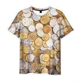 Мужская футболка 3D с принтом Российские монетки в Кировске, 100% полиэфир | прямой крой, круглый вырез горловины, длина до линии бедер | money | валюта | деньги | копейка | лавэ | мелочёвка | мелочь | монетки | монеты | россия | рубль | филки