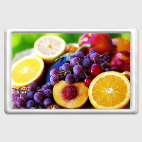 Магнит 45*70 с принтом Спелые фрукты в Кировске, Пластик | Размер: 78*52 мм; Размер печати: 70*45 | Тематика изображения на принте: абрикос | алыча | апельсин | бодрость | веган | виноград | витамины | груша | диета | еда | здоровье | лайм | лимон | молодость | нектар | овощи | персик | питание | польза | сок | фрукты | яблоко | ягоды