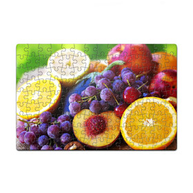 Пазл магнитный 126 элементов с принтом Спелые фрукты в Кировске, полимерный материал с магнитным слоем | 126 деталей, размер изделия —  180*270 мм | абрикос | алыча | апельсин | бодрость | веган | виноград | витамины | груша | диета | еда | здоровье | лайм | лимон | молодость | нектар | овощи | персик | питание | польза | сок | фрукты | яблоко | ягоды