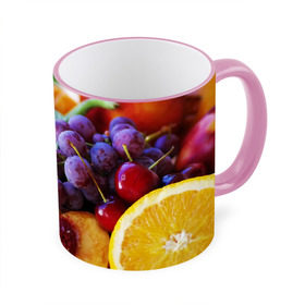 Кружка 3D с принтом Спелые фрукты в Кировске, керамика | ёмкость 330 мл | Тематика изображения на принте: абрикос | алыча | апельсин | бодрость | веган | виноград | витамины | груша | диета | еда | здоровье | лайм | лимон | молодость | нектар | овощи | персик | питание | польза | сок | фрукты | яблоко | ягоды