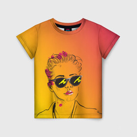 Детская футболка 3D с принтом Fashion girl в Кировске, 100% гипоаллергенный полиэфир | прямой крой, круглый вырез горловины, длина до линии бедер, чуть спущенное плечо, ткань немного тянется | 