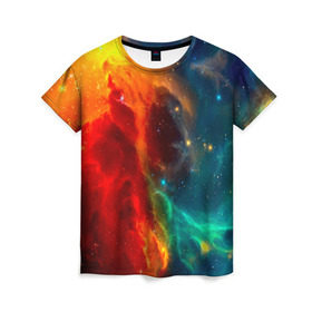 Женская футболка 3D с принтом Atlantis nebula в Кировске, 100% полиэфир ( синтетическое хлопкоподобное полотно) | прямой крой, круглый вырез горловины, длина до линии бедер | вселенная | звезды | космос