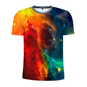 Мужская футболка 3D спортивная с принтом Atlantis nebula в Кировске, 100% полиэстер с улучшенными характеристиками | приталенный силуэт, круглая горловина, широкие плечи, сужается к линии бедра | вселенная | звезды | космос