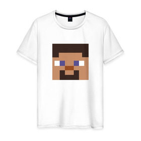 Мужская футболка хлопок с принтом Minecraft в Кировске, 100% хлопок | прямой крой, круглый вырез горловины, длина до линии бедер, слегка спущенное плечо. | game | minecraft | игры | маинкрафт | майн | майнкравт | майнкрафт