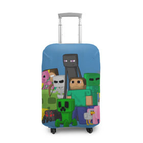 Чехол для чемодана 3D с принтом Майнкрафт в Кировске, 86% полиэфир, 14% спандекс | двустороннее нанесение принта, прорези для ручек и колес | game | minecraft | игры | маинкрафт | майн | майнкравт | майнкрафт