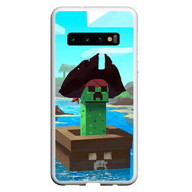 Чехол для Samsung Galaxy S10 с принтом Creeper в Кировске, Силикон | Область печати: задняя сторона чехла, без боковых панелей | game | minecraft | игры | маинкрафт | майн | майнкравт | майнкрафт