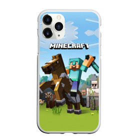 Чехол для iPhone 11 Pro матовый с принтом Minecraft на коне в Кировске, Силикон |  | 
