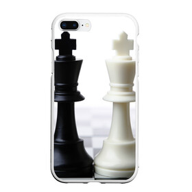 Чехол для iPhone 7Plus/8 Plus матовый с принтом Шахматы в Кировске, Силикон | Область печати: задняя сторона чехла, без боковых панелей | белая | черная | шахматы
