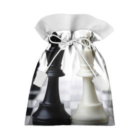 Подарочный 3D мешок с принтом Шахматы в Кировске, 100% полиэстер | Размер: 29*39 см | белая | черная | шахматы