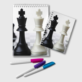 Блокнот с принтом Шахматы в Кировске, 100% бумага | 48 листов, плотность листов — 60 г/м2, плотность картонной обложки — 250 г/м2. Листы скреплены удобной пружинной спиралью. Цвет линий — светло-серый
 | Тематика изображения на принте: белая | черная | шахматы
