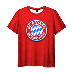 Мужская футболка 3D с принтом Бавария лого в Кировске, 100% полиэфир | прямой крой, круглый вырез горловины, длина до линии бедер | bayern | munchen | бавария | мюнхен | фк | фк бавария | футбол