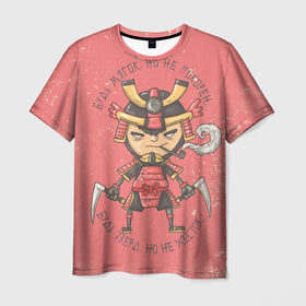 Мужская футболка 3D с принтом Мудрый самурай в Кировске, 100% полиэфир | прямой крой, круглый вырез горловины, длина до линии бедер | samurai