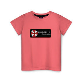 Детская футболка хлопок с принтом Umbrella corporation Нашивка-2 в Кировске, 100% хлопок | круглый вырез горловины, полуприлегающий силуэт, длина до линии бедер | resident evil | вирус | зомби