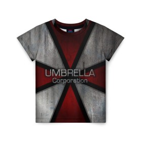 Детская футболка 3D с принтом Umbrella corps в Кировске, 100% гипоаллергенный полиэфир | прямой крой, круглый вырез горловины, длина до линии бедер, чуть спущенное плечо, ткань немного тянется | resident evil | вирус | зомби
