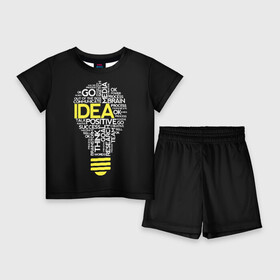 Детский костюм с шортами 3D с принтом IDEA в Кировске,  |  | Тематика изображения на принте: idea. идея | офис | офисный планктон | прикольные надписи