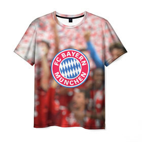 Мужская футболка 3D с принтом Бавария в Кировске, 100% полиэфир | прямой крой, круглый вырез горловины, длина до линии бедер | bavaria | bayern | munchen | munich