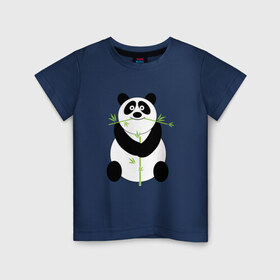 Детская футболка хлопок с принтом Весёлая панда в Кировске, 100% хлопок | круглый вырез горловины, полуприлегающий силуэт, длина до линии бедер | бамбук