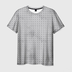 Мужская футболка 3D с принтом Металлический лист в Кировске, 100% полиэфир | прямой крой, круглый вырез горловины, длина до линии бедер | Тематика изображения на принте: лист | металл | пластина | текстура | узор