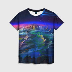 Женская футболка 3D с принтом Арт в Кировске, 100% полиэфир ( синтетическое хлопкоподобное полотно) | прямой крой, круглый вырез горловины, длина до линии бедер | горы | космос | планета